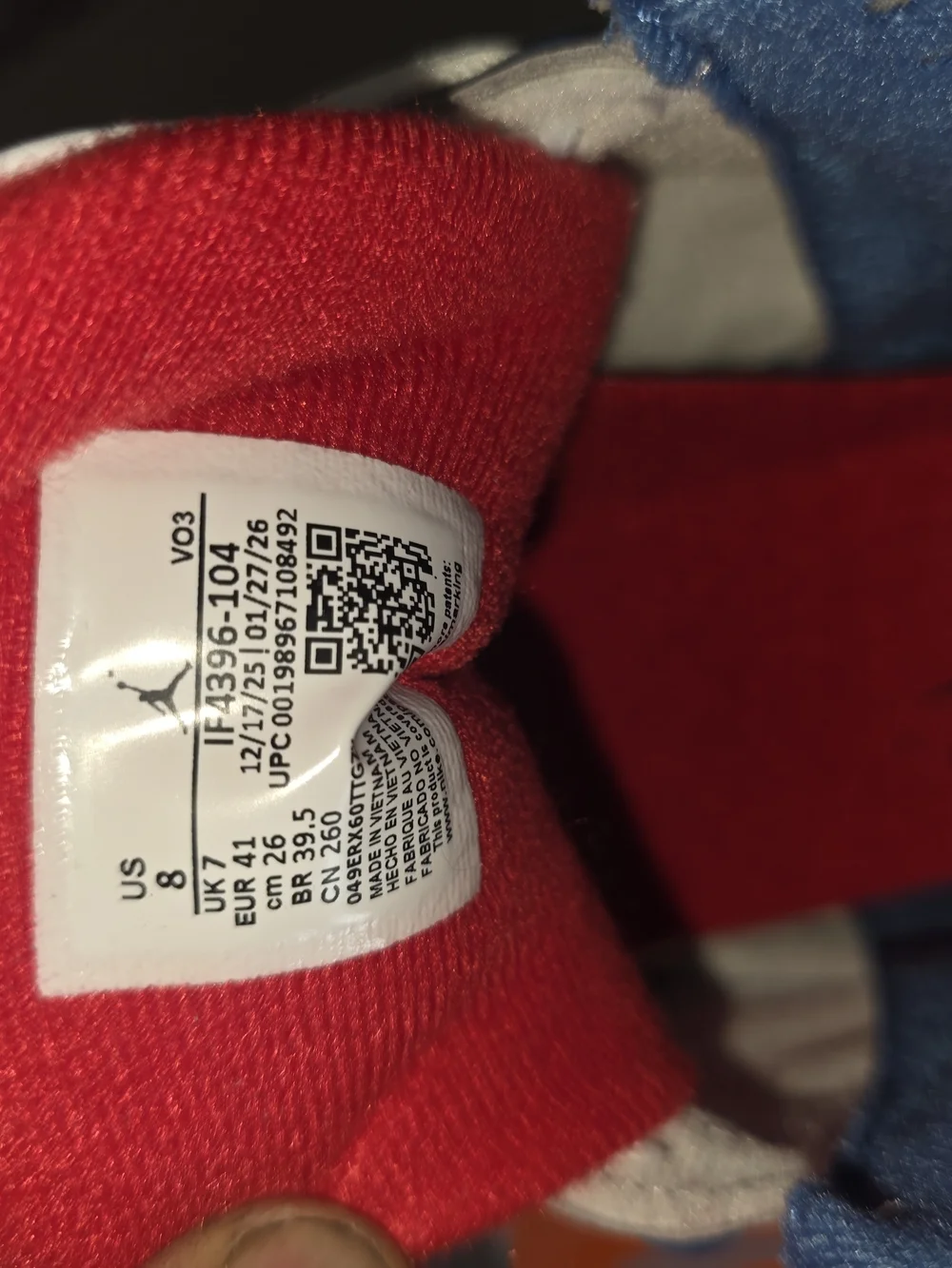 Jordan Kids White, Red & Blue Retro Sneakers